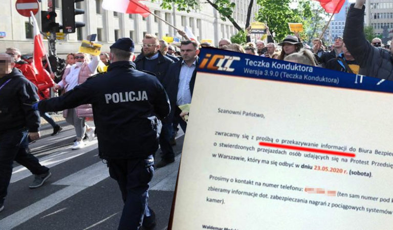 PKP inwigiluje strajkujących przedsiębiorców. Polecenie wydał W.Płoński – skazany za wypadek w którym zginęło dwoje policjantów