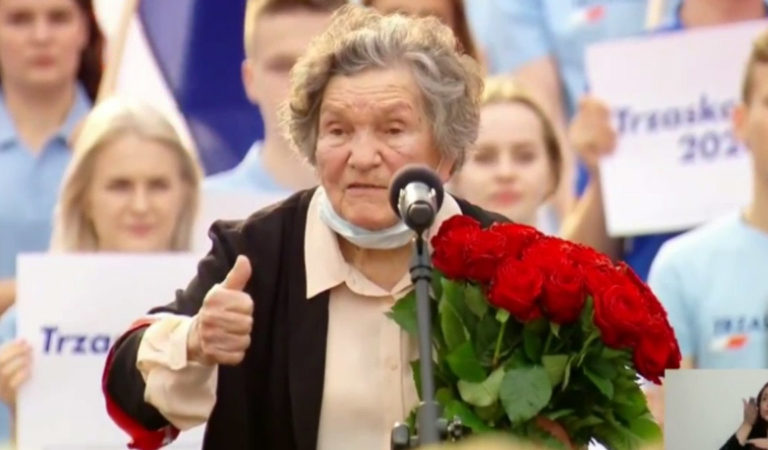 Mocny apel Wandy Traczyk-Stawskiej, uczestniczki Powstania Warszawskiego: “Stańcie do głosowania”, “jesteśmy ludźmi, którzy są godnymi szacunku”