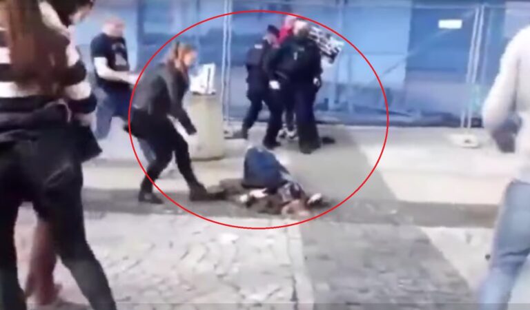 Skandal w Białymstoku! Napaść policjanta na emerytkę. Uderzyła głową w beton [VIDEO]