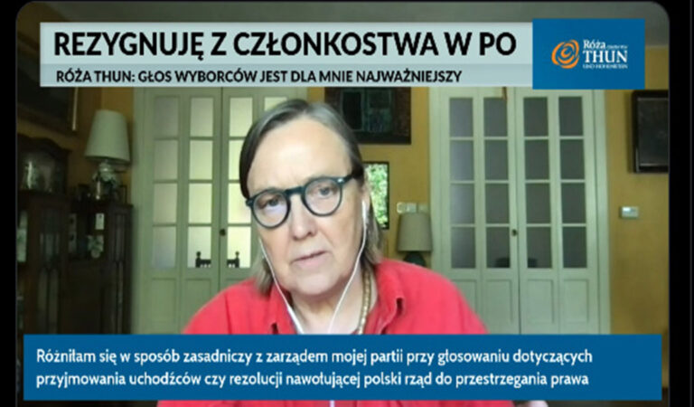 Róża Thun odchodzi z Platformy Obywatelskiej. “Los Polski jest ważniejszy niż dyscyplina partyjna”