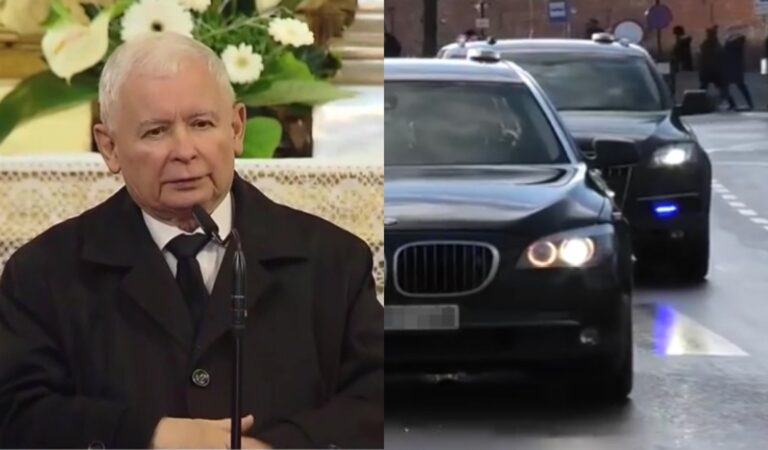 Kierowca Kaczyńskiego szalał limuzyną jak karetką, by prezes zdążył do świątyni