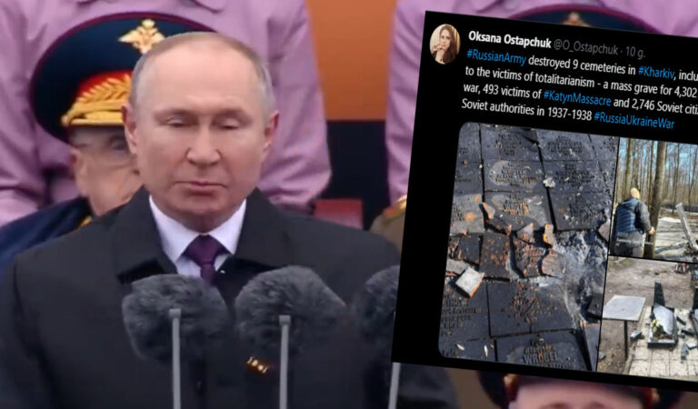 Żołnierze Putina zdemolowali cmentarz ofiar zbrodni katyńskiej!